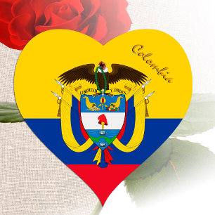 Sticker Coeur Colombie, Drapeau Colombien Patrioti
