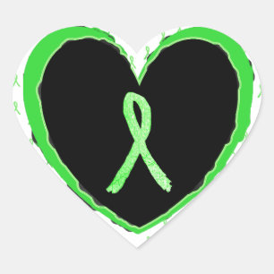 Sticker Cœur Colonne de Coeur vert noir et citron