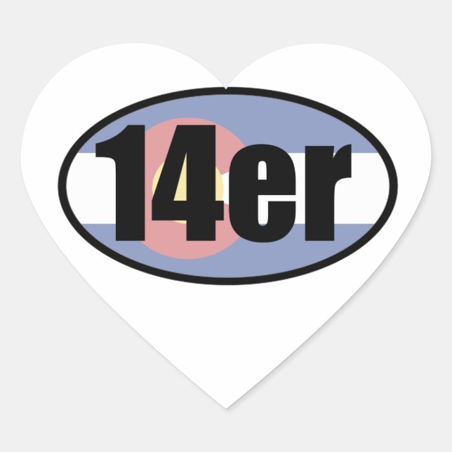Sticker Cœur Colorado 14ers (Devant)