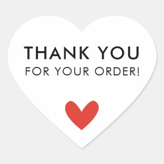Sticker Cœur COMMANDE EMBALLAGE MERCI coeur mignon