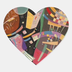 Sticker Cœur Composition Kandinsky X Oeuvre Abstraite
