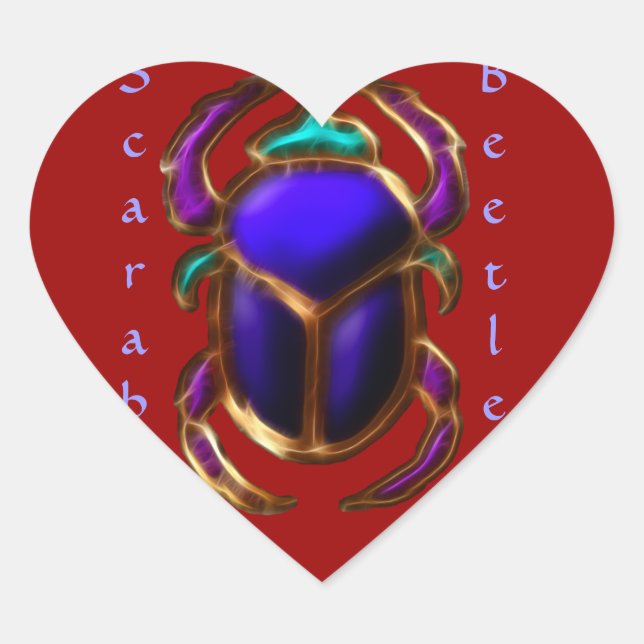 Sticker Cœur Conception ancienne du dendroctone du Scarab égypt (Devant)