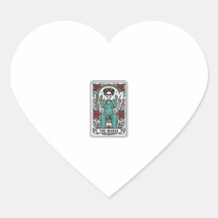 Sticker Cœur Conception de chemise de carte de tarot d'infirmiè