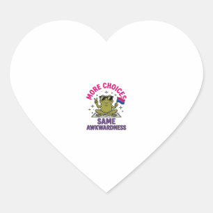 Sticker Cœur Conception de chemise de fierté de grenouille bi d
