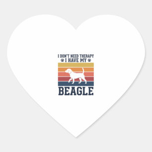 Sticker Cœur Conception de chemise de thérapie de chien Beagle 
