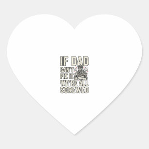 Sticker Cœur Conception de chemise drôle papa mécanicien si pap