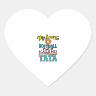 Sticker Cœur Conception de chemise TATA Mon joueur de softball