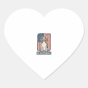 Sticker Cœur Conception de chien de gravure vintage patriotique