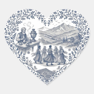 Sticker Cœur Conception de coeur de l'héritage kurde