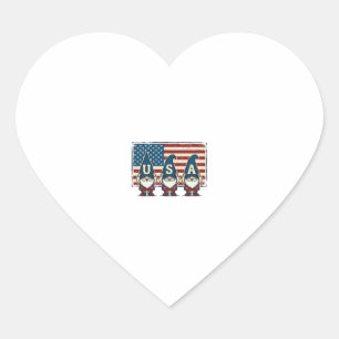 Sticker Cœur Conception de T-shirt blanc avec lutins patriotiqu