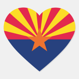 Sticker Cœur Conception du drapeau de l'État de l'Arizona