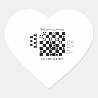 Sticker Cœur Conception Inspirée des Échecs Classiques