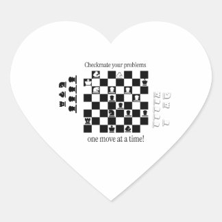 Sticker Cœur Conception Inspirée des Échecs Classiques