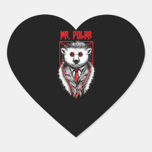 Sticker Cœur Conception polaire Un drôle d'ours polaire Amoureu