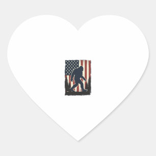 Sticker Cœur Conception vectorielle de forêt de drapeau américa