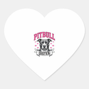 Sticker Cœur Conception vectorielle de sœur Pitbull amateur de