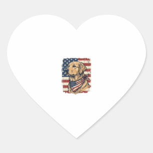 Sticker Cœur Conception vectorielle vintage patriotique de Gold