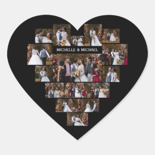Sticker Cœur Concevez Votre Propre Collage De Photos En Forme D