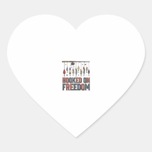 Sticker Cœur Conçu pour la liberté Chemise de pêche patriotique