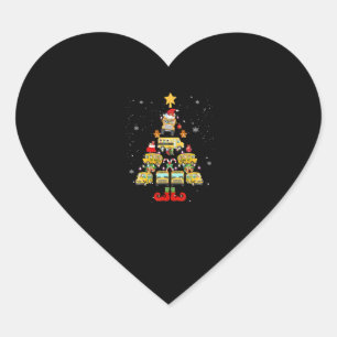 Sticker Cœur Conducteur de bus scolaire Cadeau d'arbre de Noël
