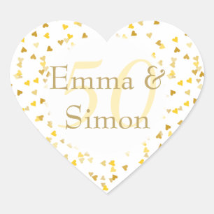 Sticker Cœur Confetti du 50e anniversaire du Mariage