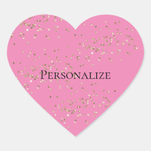 Sticker Cœur Confetti en or rose