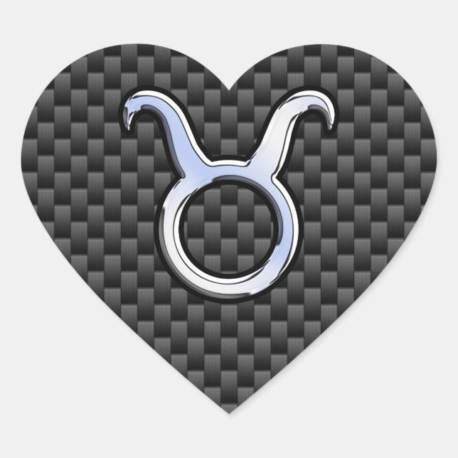 Sticker Cœur Connexion Taurus Zodiac Fibres Carbone Racy (Devant)