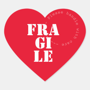 Sticker Cœur Conseils de stipulation de livraison fragiles coeu