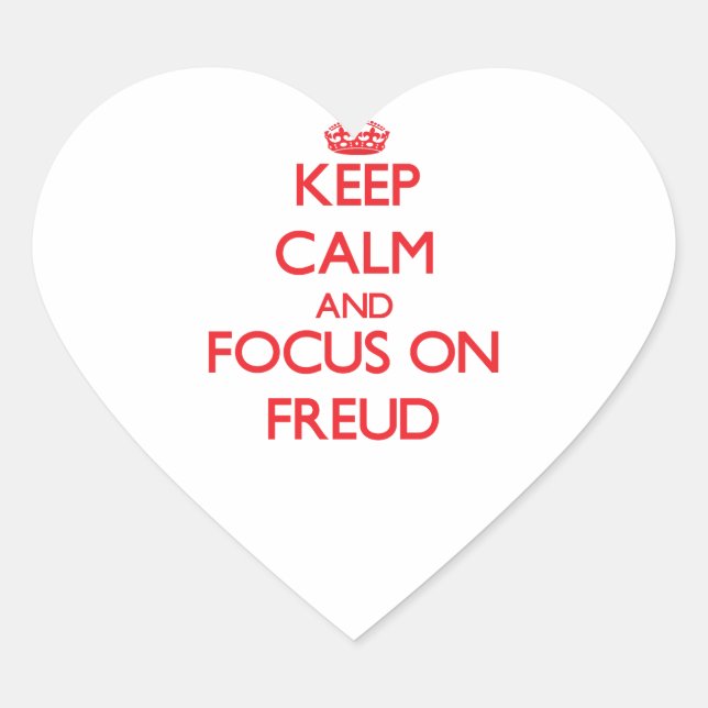 Sticker Cœur Conserver le calme et se concentrer sur Freud (Devant)