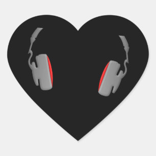 Sticker Cœur Cool casque simple et classique