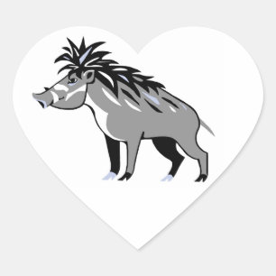 Sticker Cœur Cool J'aime Warty PIGS - Amoureux des animaux - Wa