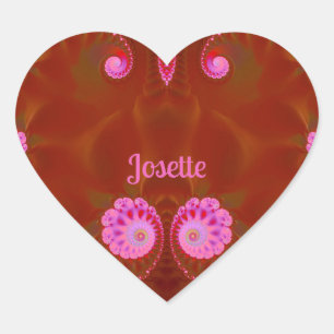Sticker Cœur COOL JOSETTE ! ~ PINK SPIN ~ Design lumineux ~