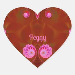 Sticker Cœur COOL PEGGY ! ~ PINK SPIN ~ Design lumineux ~