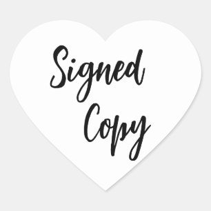 Sticker Cœur Copie signée noir et blanc