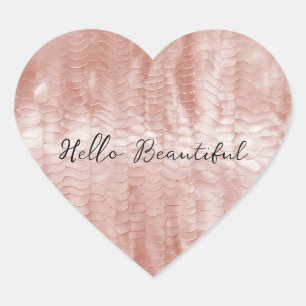 Sticker Cœur Coquille blanche rose pâle