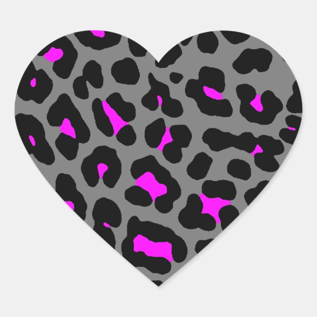 Sticker Cœur Corey Tiger 80s Leopard Spots (Grey) (Devant)