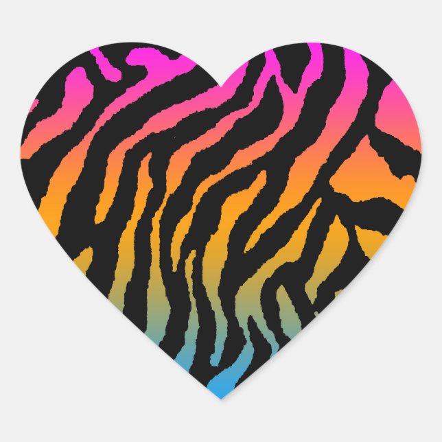 Sticker Cœur Corey Tiger 80s Tiger Stripes (Devant)