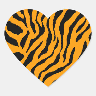 Sticker Cœur Corey Tiger Rayures Tigre 80s