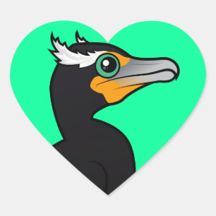 Sticker Cœur Cormorant à double crête