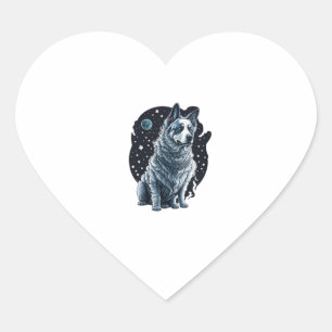 Sticker Cœur Cosmo Chien astronaute Chien Space Chien