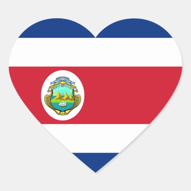 Sticker Cœur Costa Rica - Le drapeau national du Costa Rica (Devant)