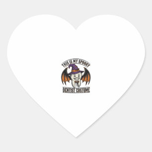 Sticker Cœur Costume de Dentiste Effrayant Chemise Dentaire Hal