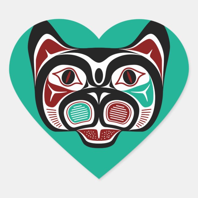 Sticker Cœur Côte Pacifique Nord Haida Kitty (Devant)