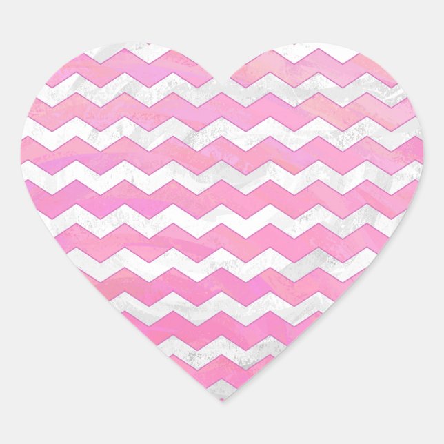 Sticker Cœur Coton Candy Chevon Motif (Devant)