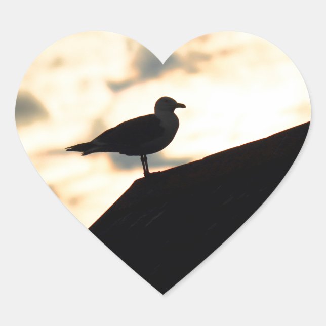 Sticker Cœur Coucher de soleil de Sea Gull (Devant)