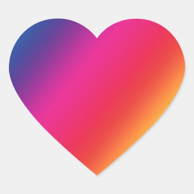 Sticker Coeur Couleur Arc-en-ciel (Devant)