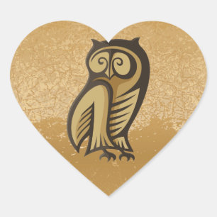 Sticker Cœur Couleur du symbole de hibou