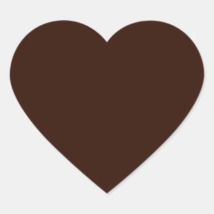 Sticker Cœur Couleur solide Brown profonde