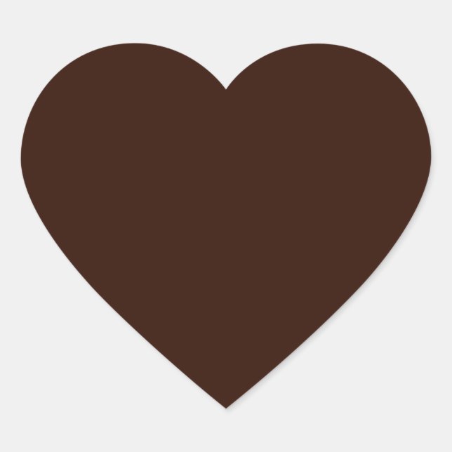 Sticker Cœur Couleur solide Brown profonde (Devant)