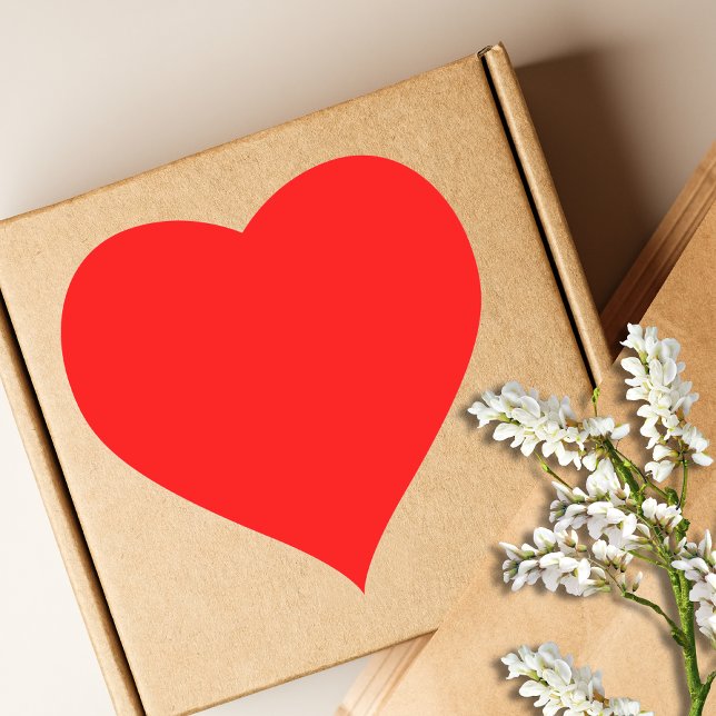 Sticker Cœur Couleur solide rouge | Classique | Élégant | tenda (Créateur téléchargé)